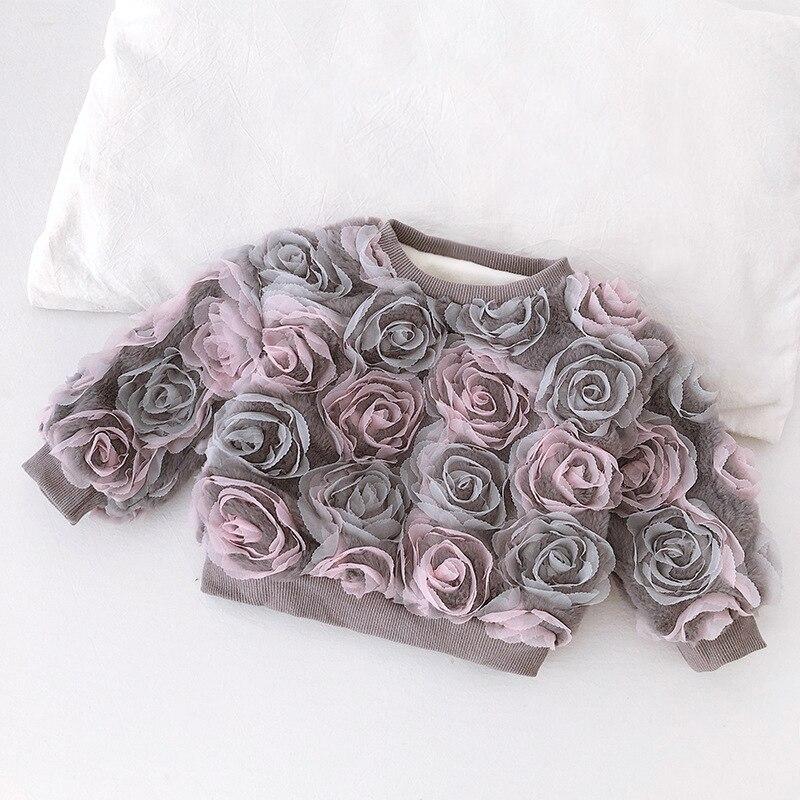 2-8Y Flower Mesh Baby Girl Sweatshirts