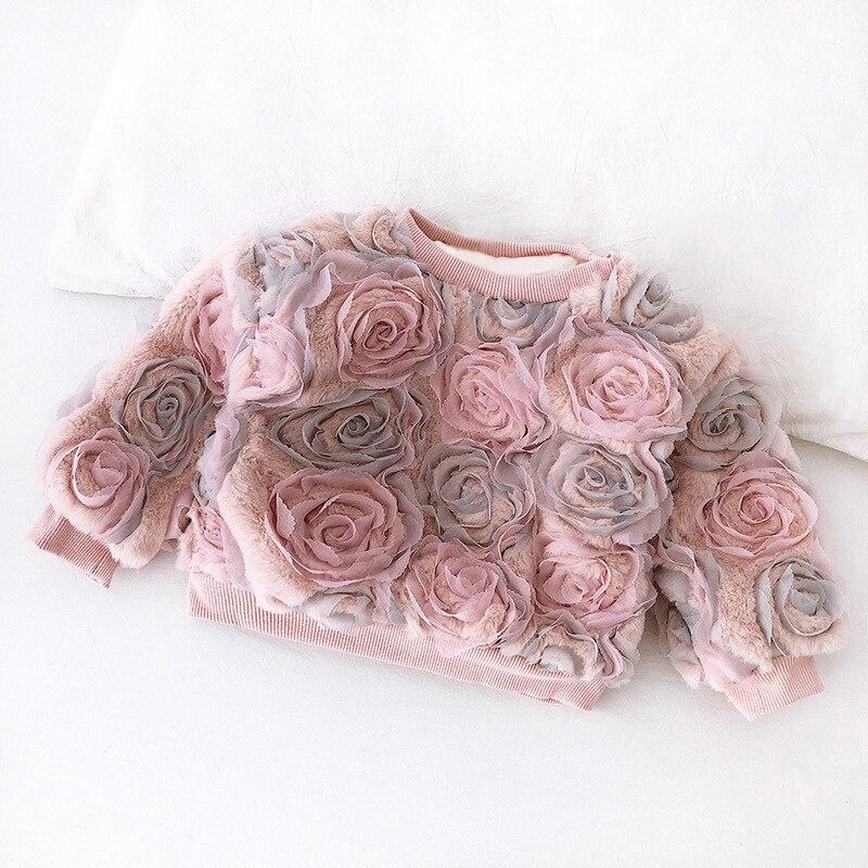 2-8Y Flower Mesh Baby Girl Sweatshirts