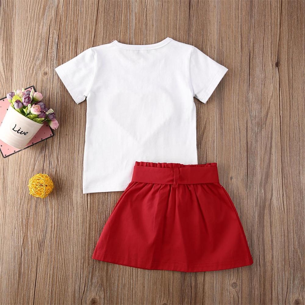 Baby Clothing 1-4T Infant Kid Valentine Clothes Pearls Heart Top