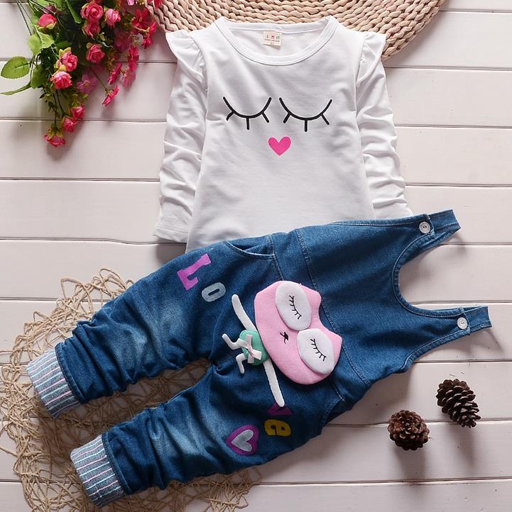 Baby Girls Clothing Set Children Denim Overall Jeans