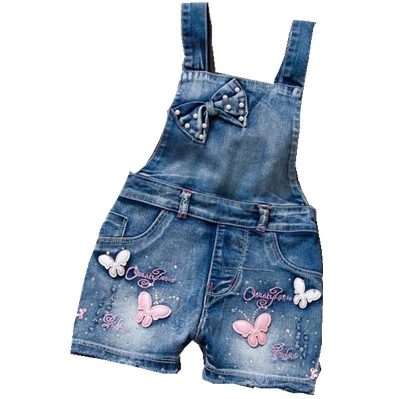 Cute Denim Romper Jumpsuits Straps Short Pants Cowboy Blue