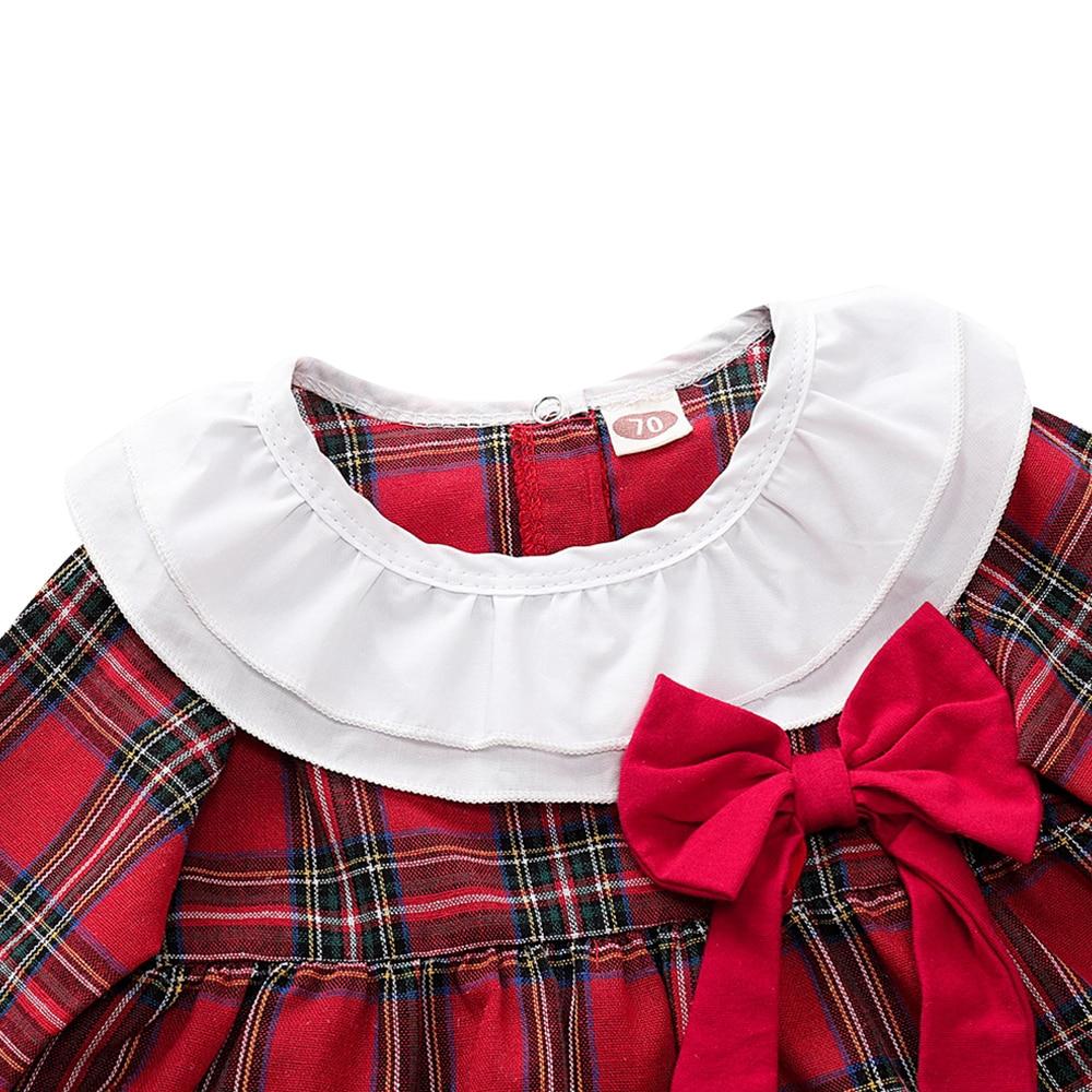 Ruffles long Sleeve red plaid Dress Tops +Shorts Bottoms Outfit Set