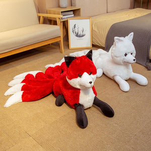 Cute White Red Nine Tails Fox Soft Plush Toy