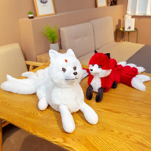 Cute White Red Nine Tails Fox Soft Plush Toy